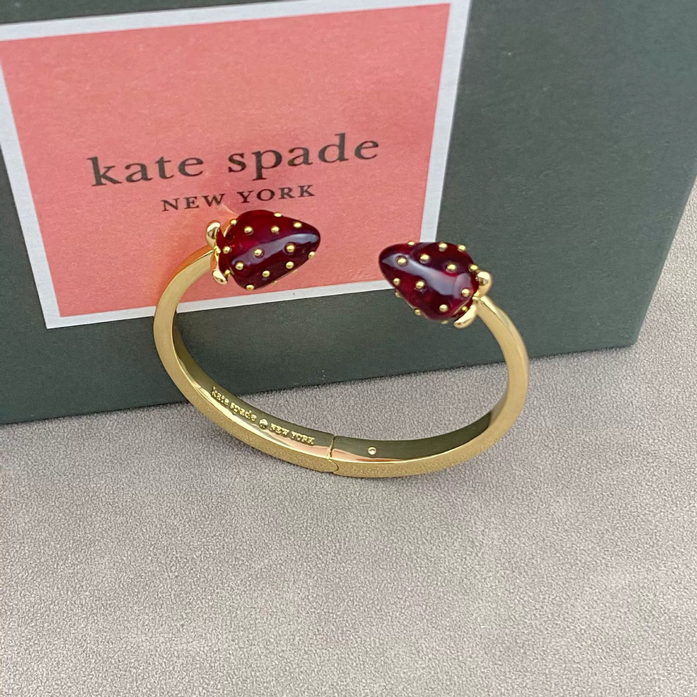 kate spade Strawberry Open Bangle Colorful Oil Drip